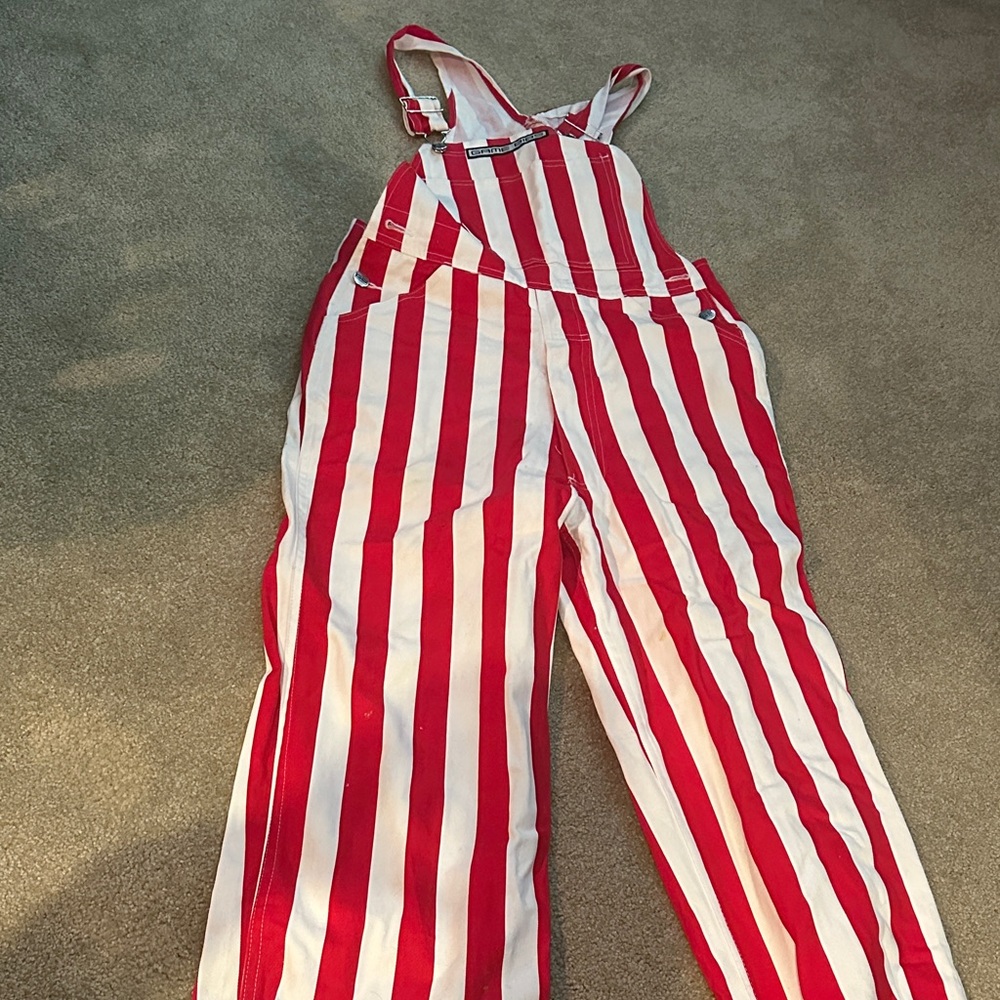 Striped Red and White Women's Jumpsuit